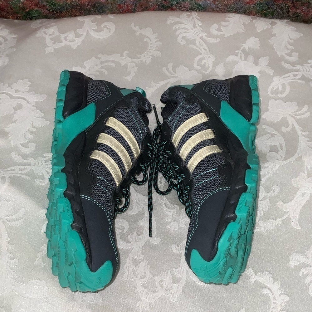 NEW Adidas PYV 702001 Green & Gray Mesh Lace Up Reflectors Running Shoes 6.5 - Picture 7 of 15